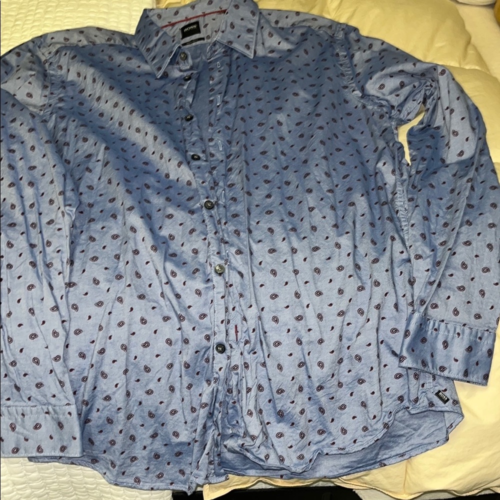 Men's Blue Patterned Shirt Hugo boss